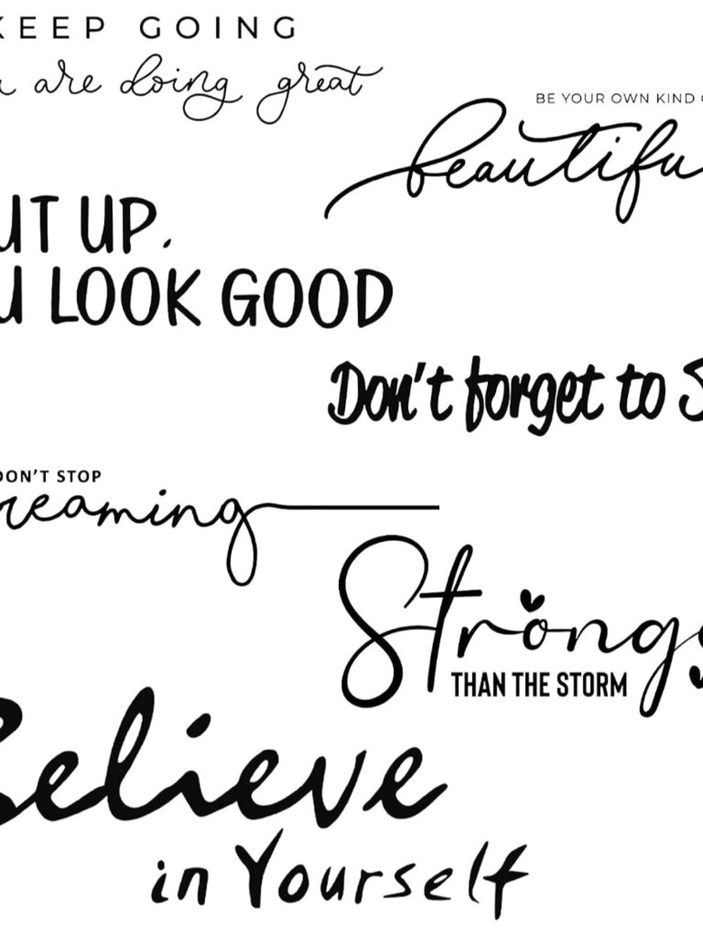 5 Sheets Affirmation Wall Decals Peel and Stick,Believe in Yourself